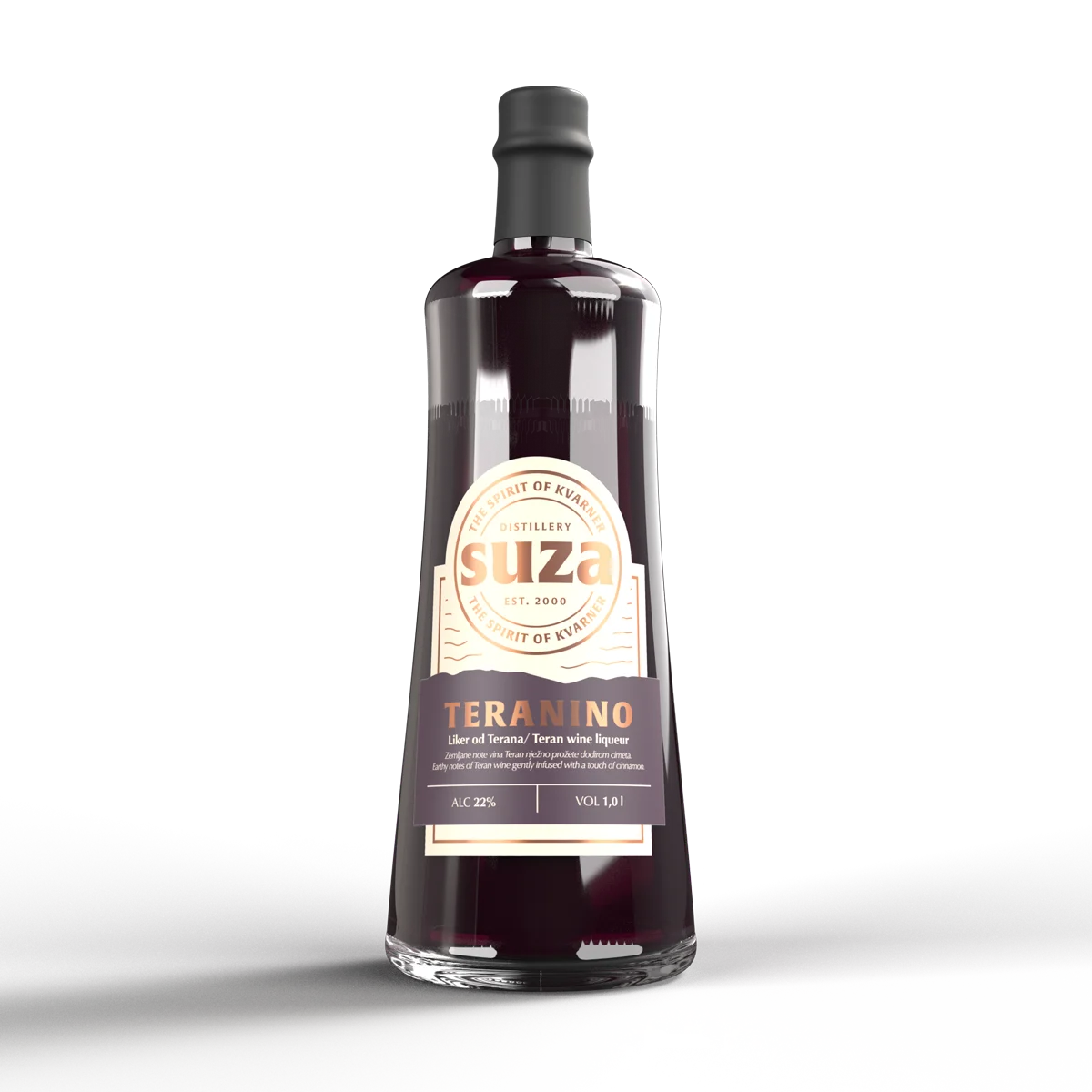 Teranino liqueur made from Teran wine by Suza Distillery