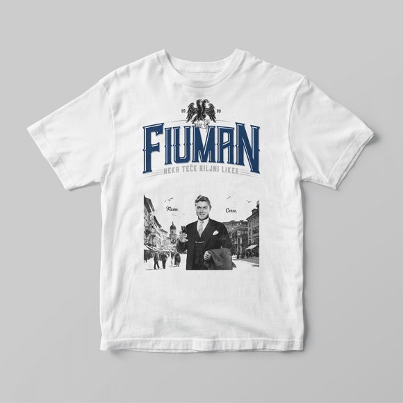 Fiuman White Men's T-Shirt, Large and Medium Sizes - Suza Croatian Spirit