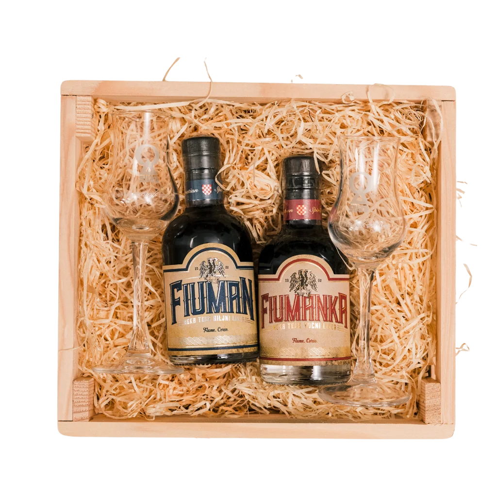 Gift Set Mići Fiuman and Fiumanka with 0.2 Glasses