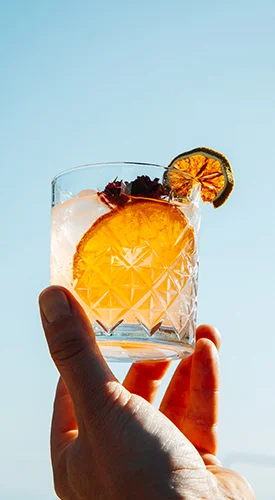 Koktel s kriškom naranče i suhim citrusom u čaši – Suza T.B.