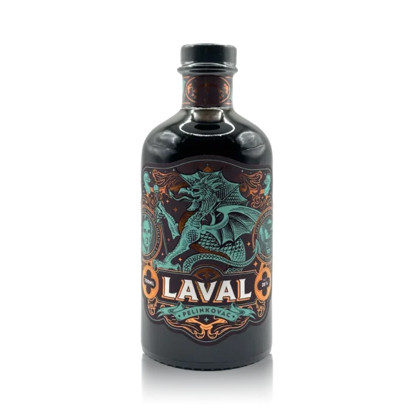 0.2L bottle of Laval Pelinkovac on a white background